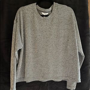 Womens cropped striped sweater.